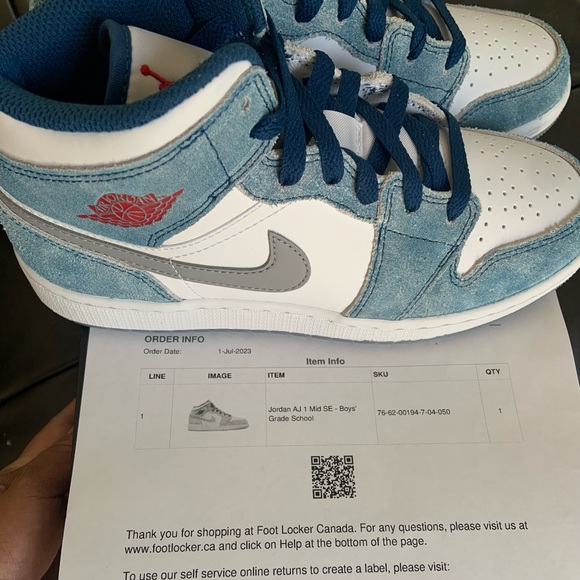 Jordan 1 Mid SE — FRENCH BLUE LIGHT STEEL (GS) - Picture 10 of 12